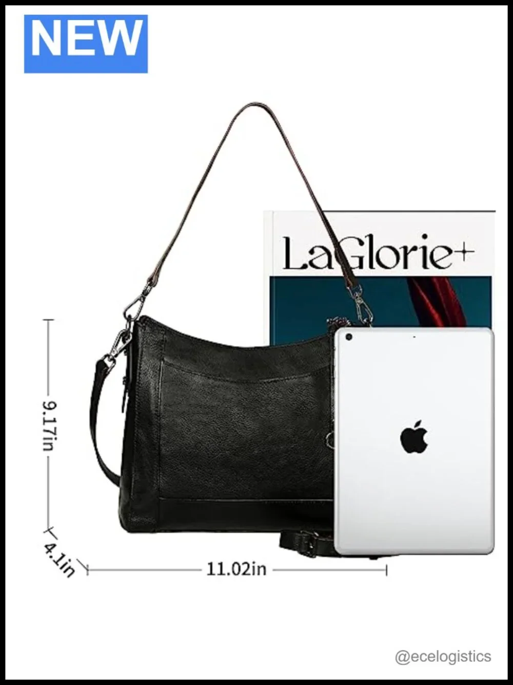 Genuine Leather Crossbody Bag Women Purse Handbag with Adjustable Straps